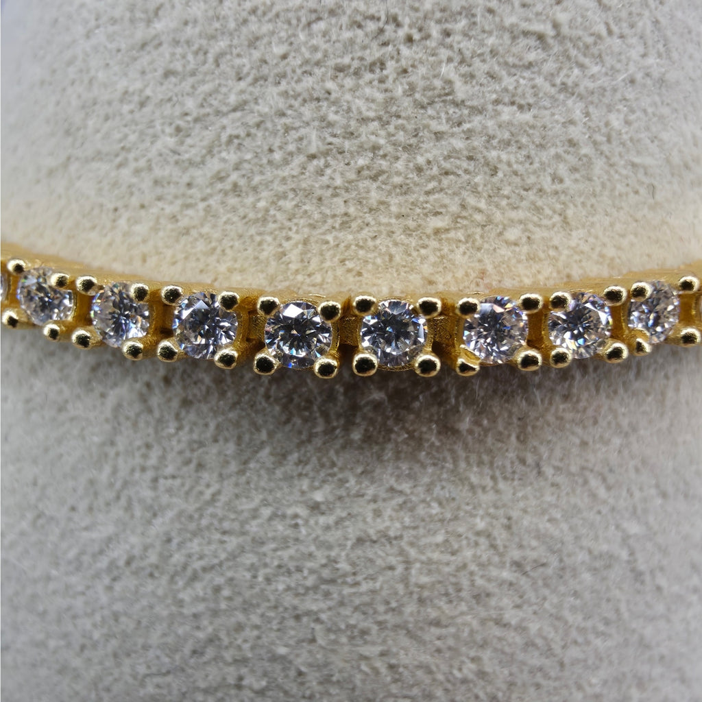 6.5" 2.5mm Moissanite Tennis Bracelet Gold Plated 925 Silver - GRA Certified
