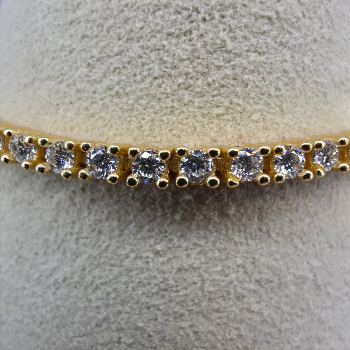6.5" 2.5mm Moissanite Tennis Bracelet Gold Plated 925 Silver - GRA Certified