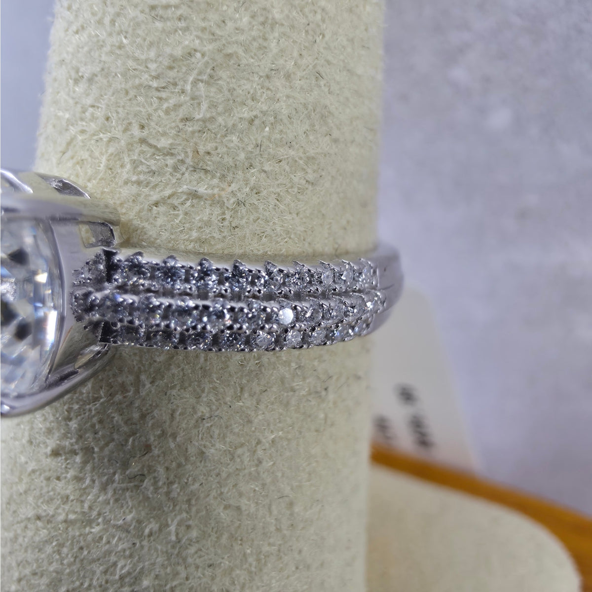 Size 7 2.28ctw Oval Moissanite Pave Engagement Ring 925 Sterling Silver VVS