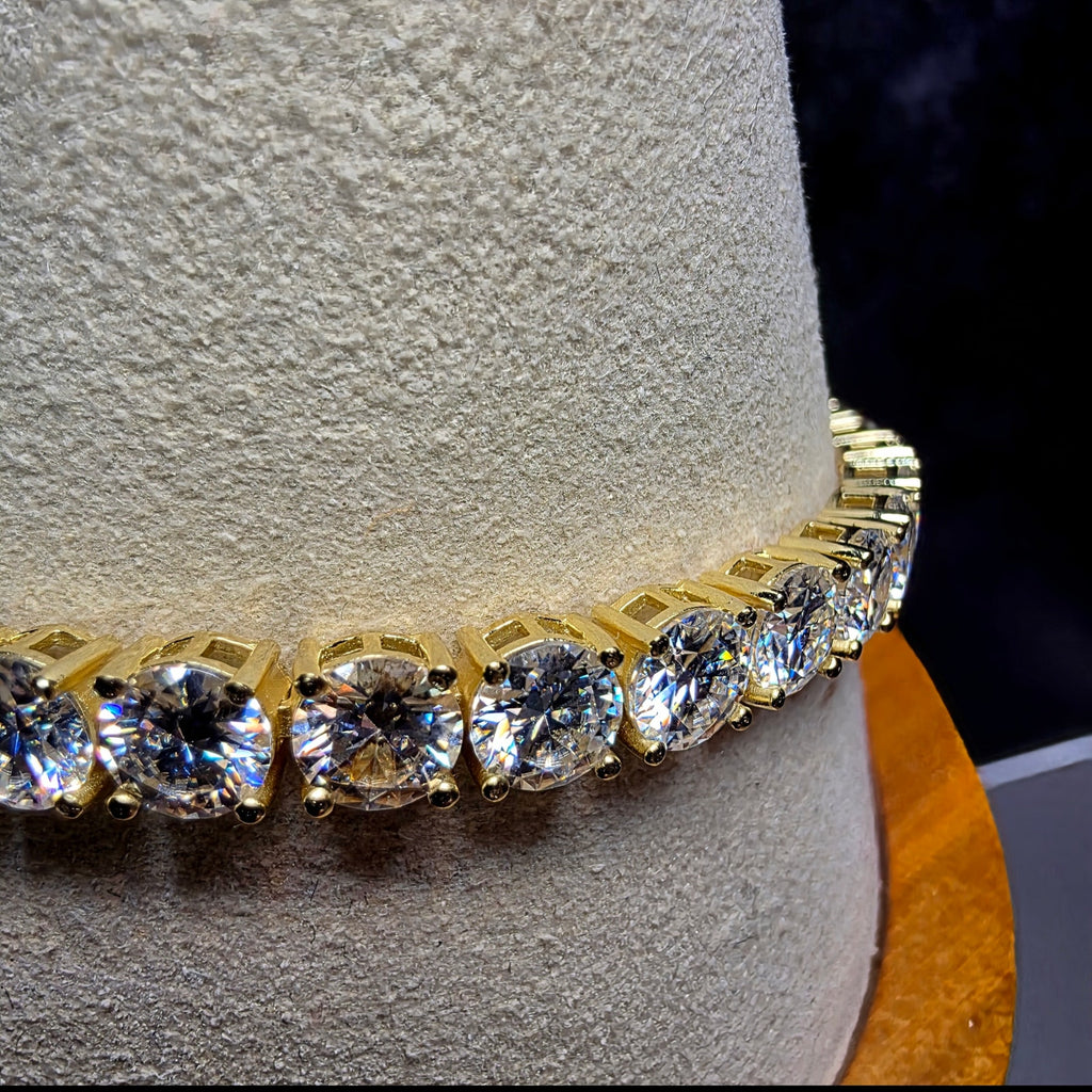 17.87ctw Moissanite Tennis Bracelet 14K Gold over 925 Sterling Silver 8" 5mm GRA