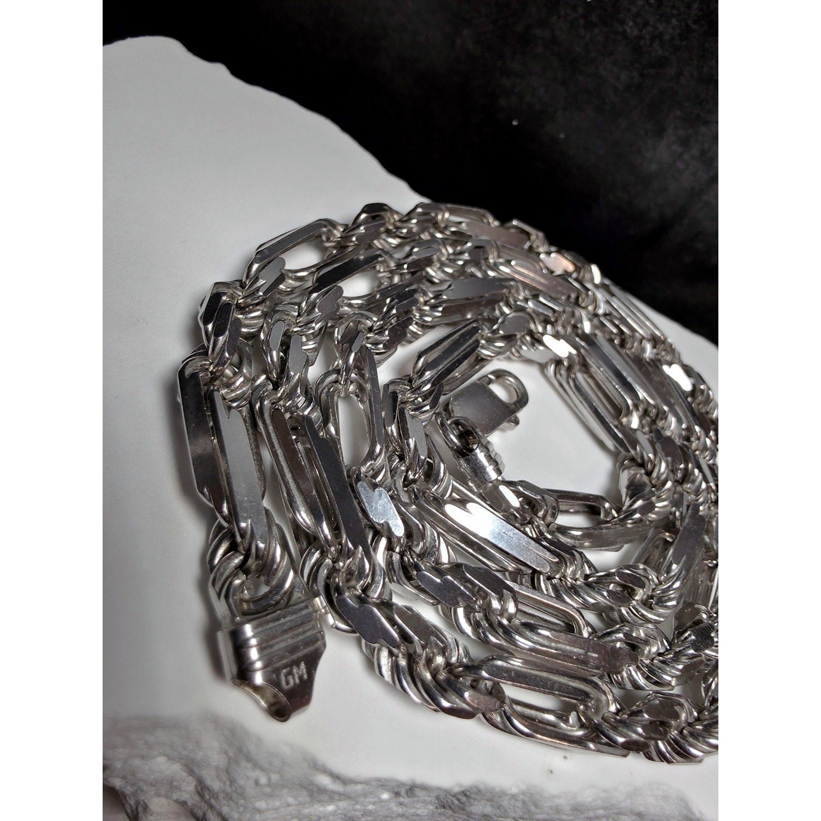 26" 6.6mm 76g FigaRope Milano Chain w/Rhodium Finish 925 Sterling Silver