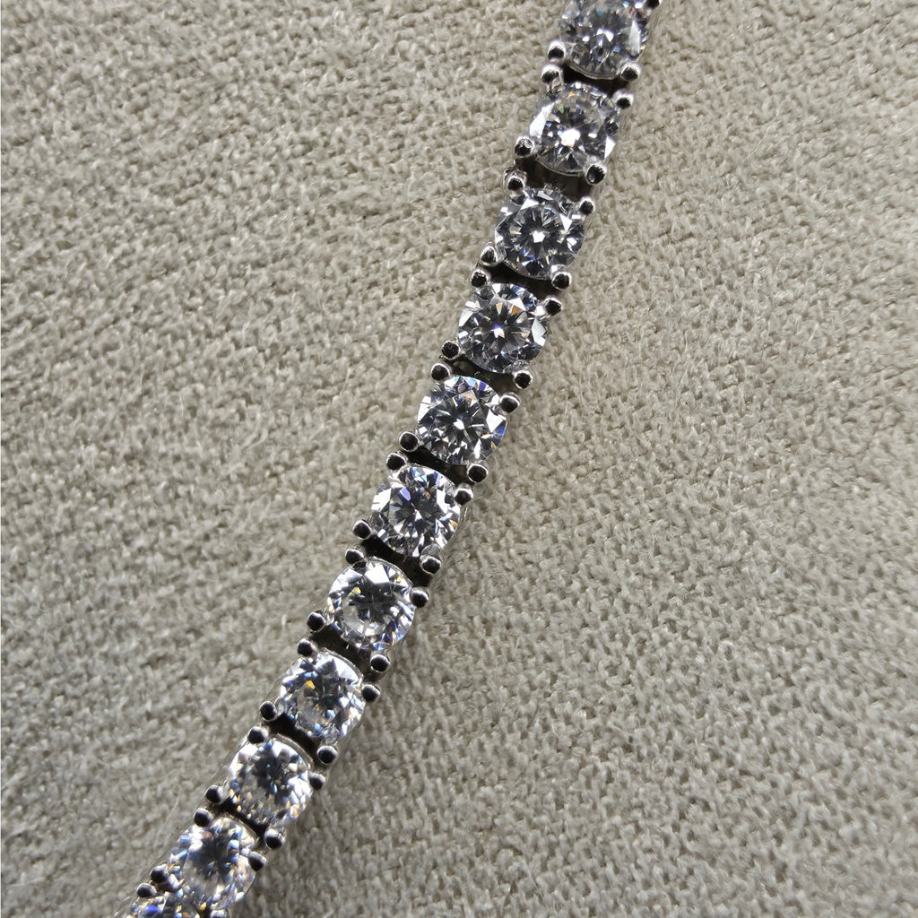 16" 2.5mm 9.55ctw Moissanite Tennis Necklace 925 Sterling Silver VVS D