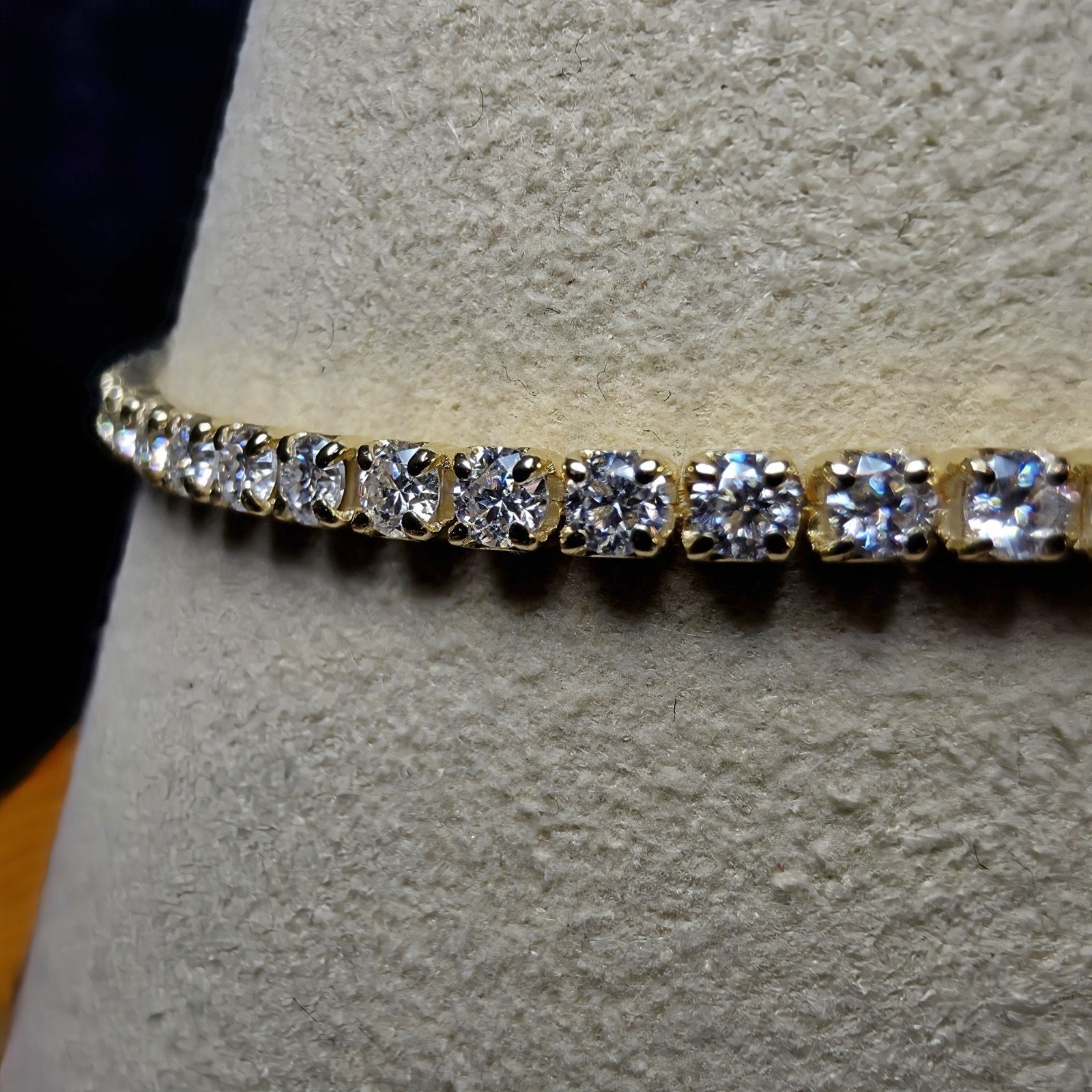2.6ctw D VVS Moissanite Tennis Bracelet Gold Over 925 Sterling Silver 7" 2mm GRA
