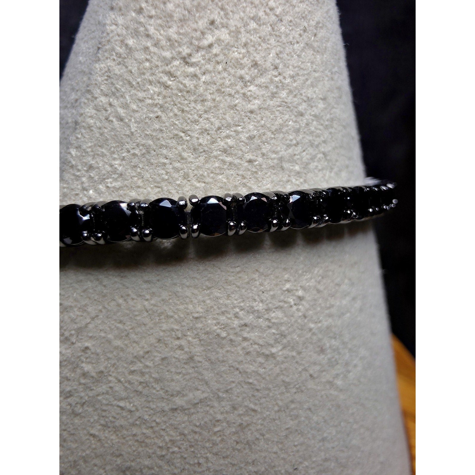 7" 3.3mm Blacked Out Onyx CZ Tennis Bracelet 925 Sterling Silver