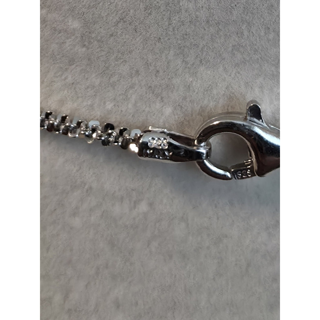 22" Twisted Rock w/Hamsa Moissanite Pendant 1.6mm 925 Silver