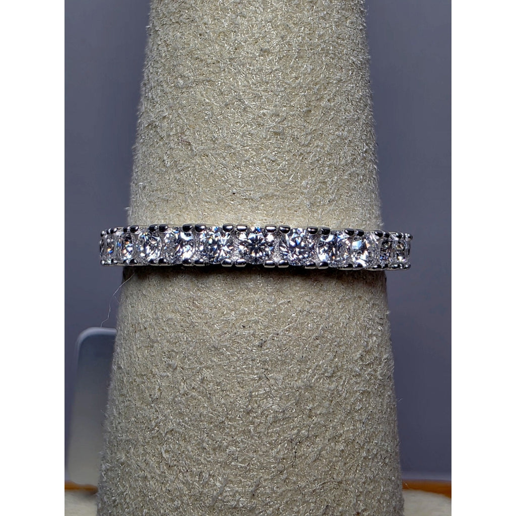 S6 1.01ctw Moissanite Eternity Band 925 Sterling Silver