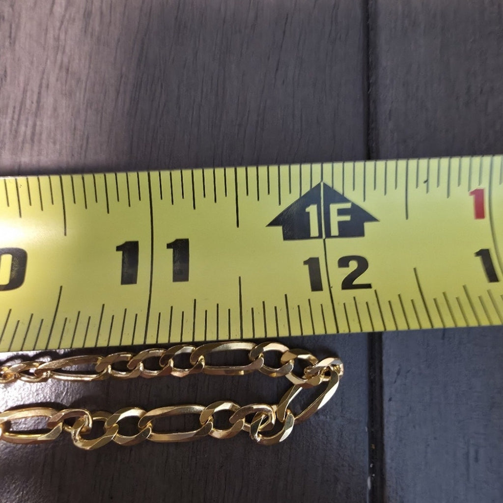 24" Figaro Chain 5.1mm 17.55g Gold Plated 925 Sterling Silver