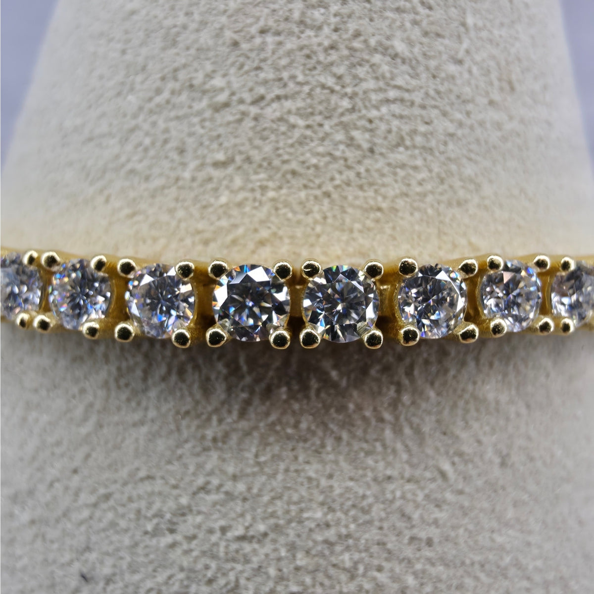 6.5" 3.5mm Moissanite Tennis Bracelet Gold Plated 925 Silver - GRA Certified