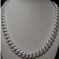 24" 10mm 22.80 CTW VVS D Moissanite Cuban Hollow Chain 925 Sterling Silver