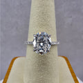 Size 6 or 8 3ct Round Moissanite Pave Hidden Halo Ring 925 Sterling Silver VVS