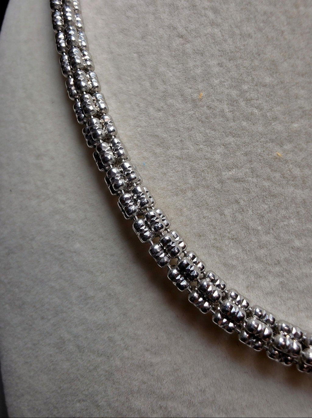 24" 5.1mm 41g 5-Line DC Ice Barrel Chain w/Rhodium Solid 925 Sterling Silver