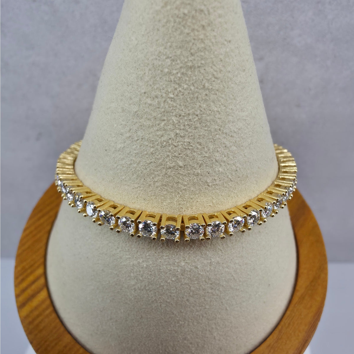 7.5" 3.5mm Moissanite Tennis Bracelet Gold Plated 925 Silver - GRA Certified