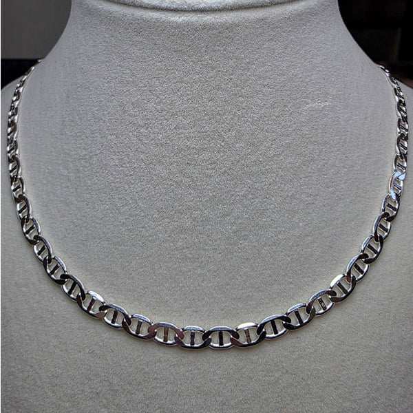 18" Flat Mariner Chain 5.5mm 15g Solid 925 Sterling Silver