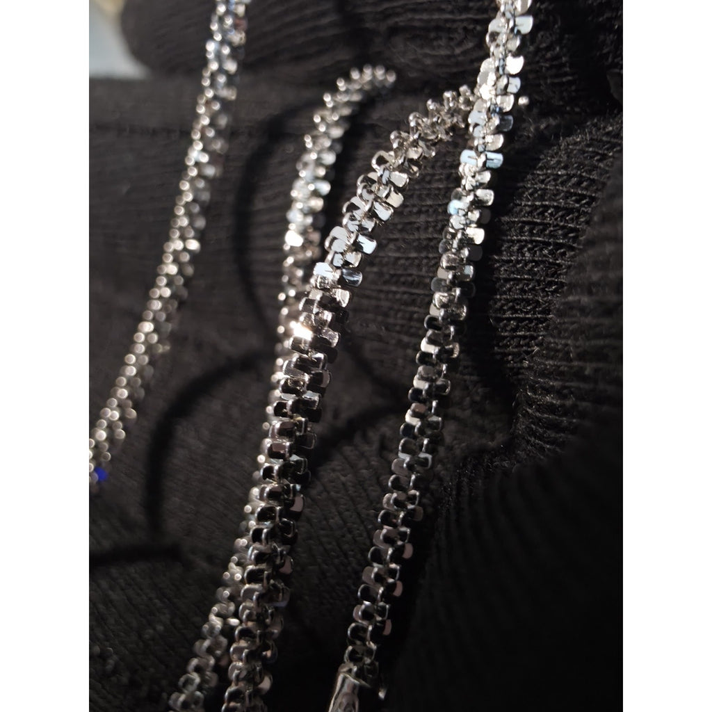 22" Twisted Rock Chain 2.3mm 925 Sterling Silver 6.27g