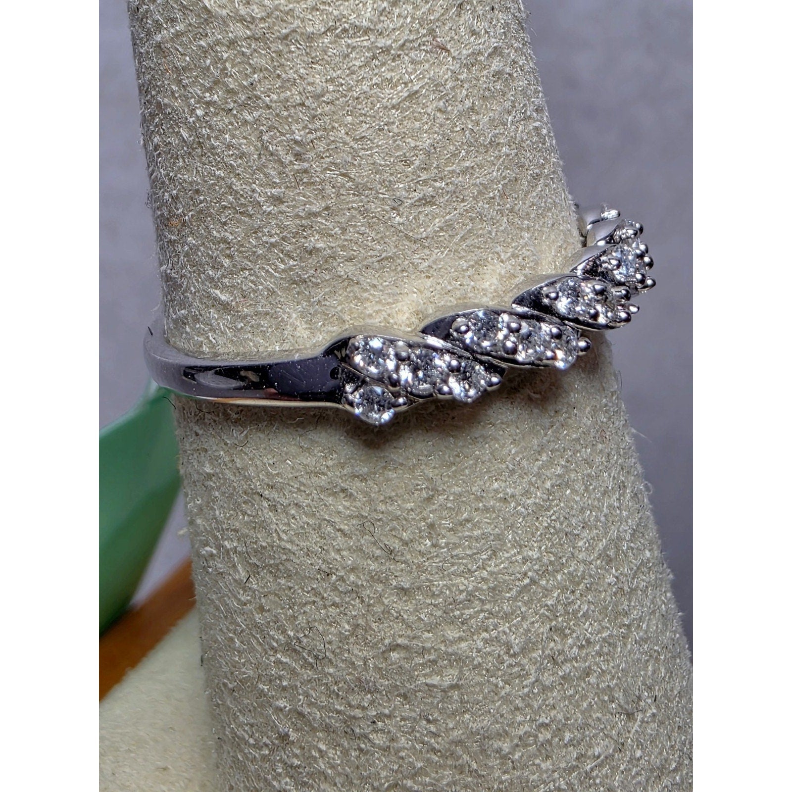 S7 Diamond Half Eternity Band 925 Sterling Silver Lab Created