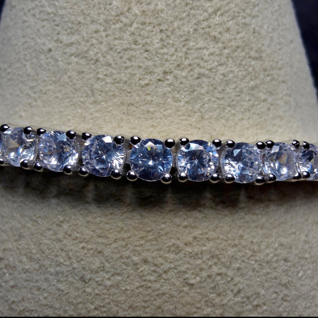 925 Sterling Silver 3.4mm CZ Tennis Bracelet - 7 Inches w/Box Lock