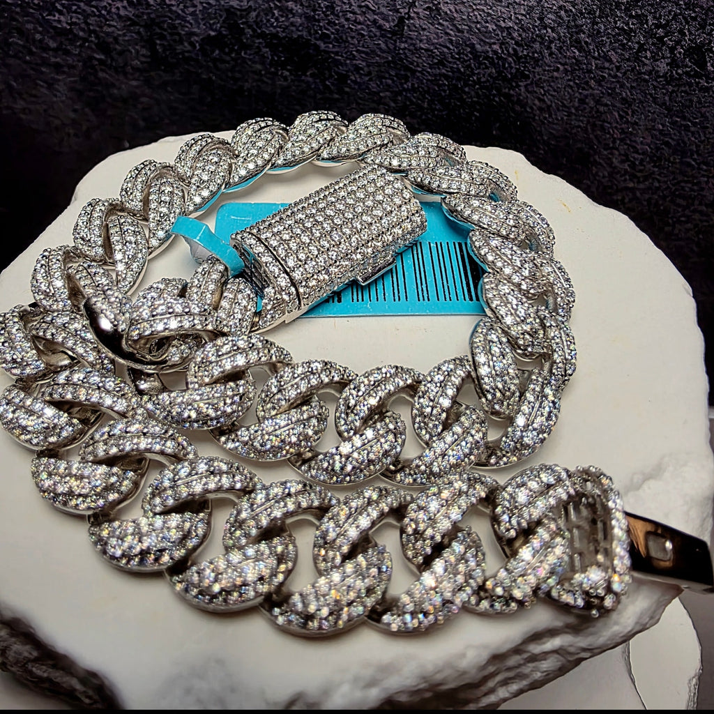 8.49 CTW VVS D Moissanite Miami Cuban Bracelet 925 Sterling Silver 10mm 8.5"