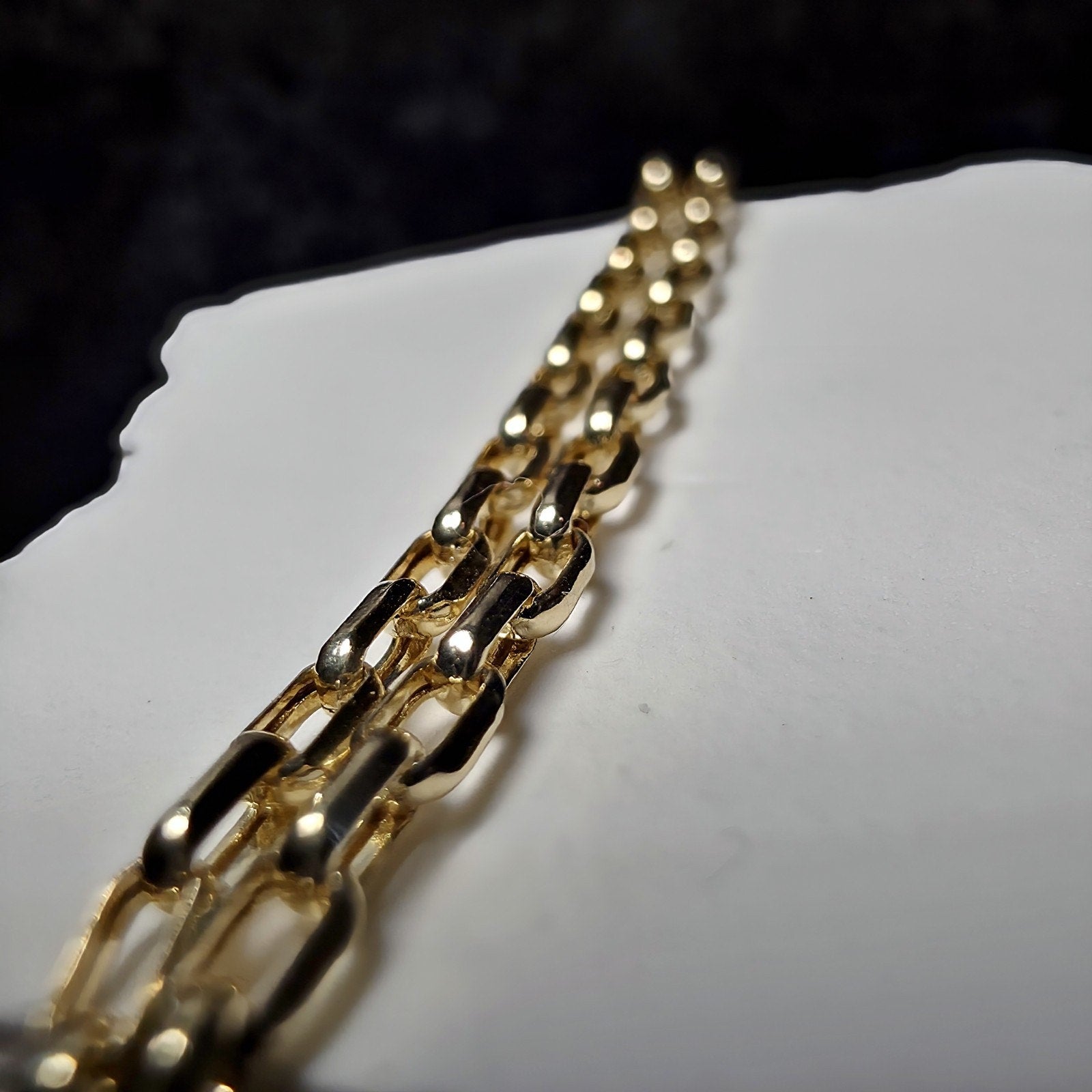 Solid 10K Yellow Gold 2.4mm Twisted Anchor Link Chain 19"