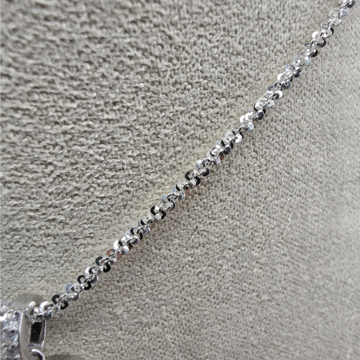 0.42ctw Moissanite Pave Heart Pendant w/ 20" Twisted Rock Necklace - 925 Silver
