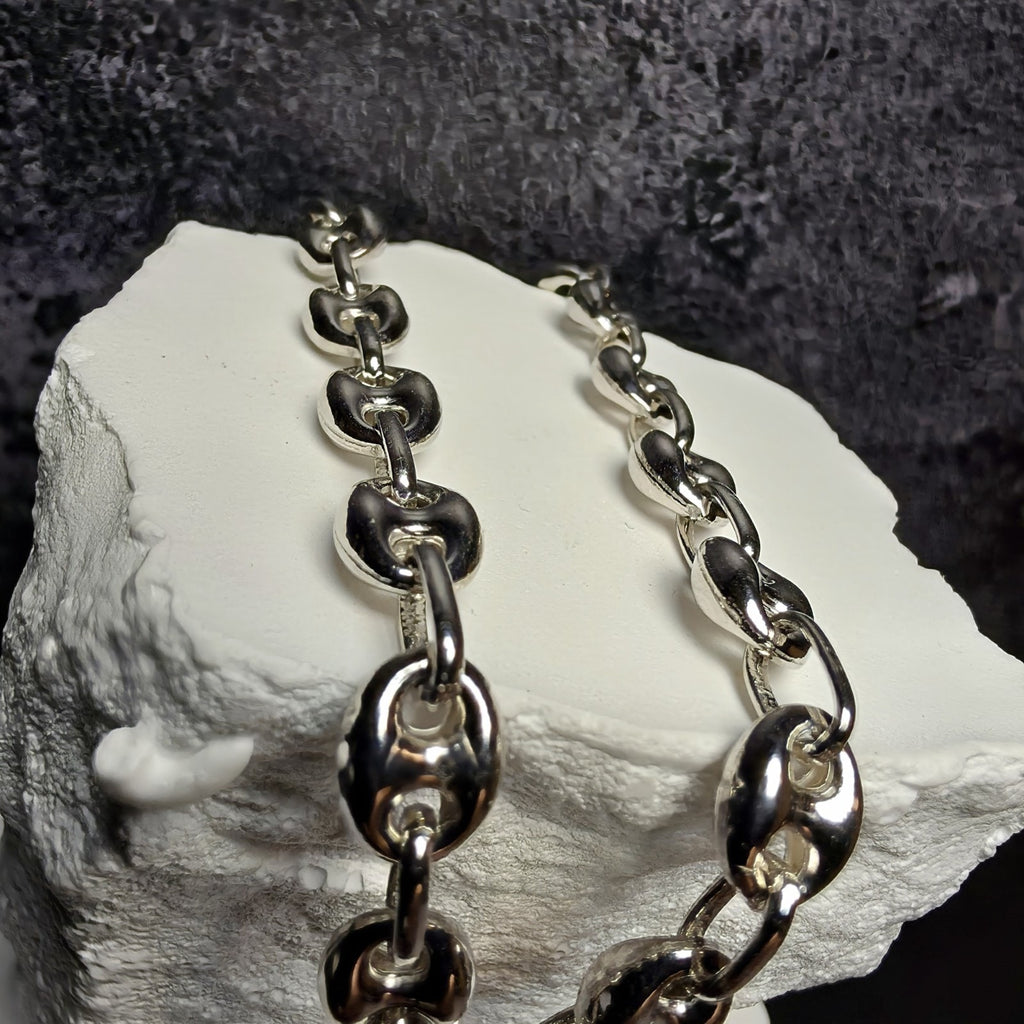 925 Sterling Silver 6.2mm Puffed Mariner Bracelet - 8 Inch, 8g