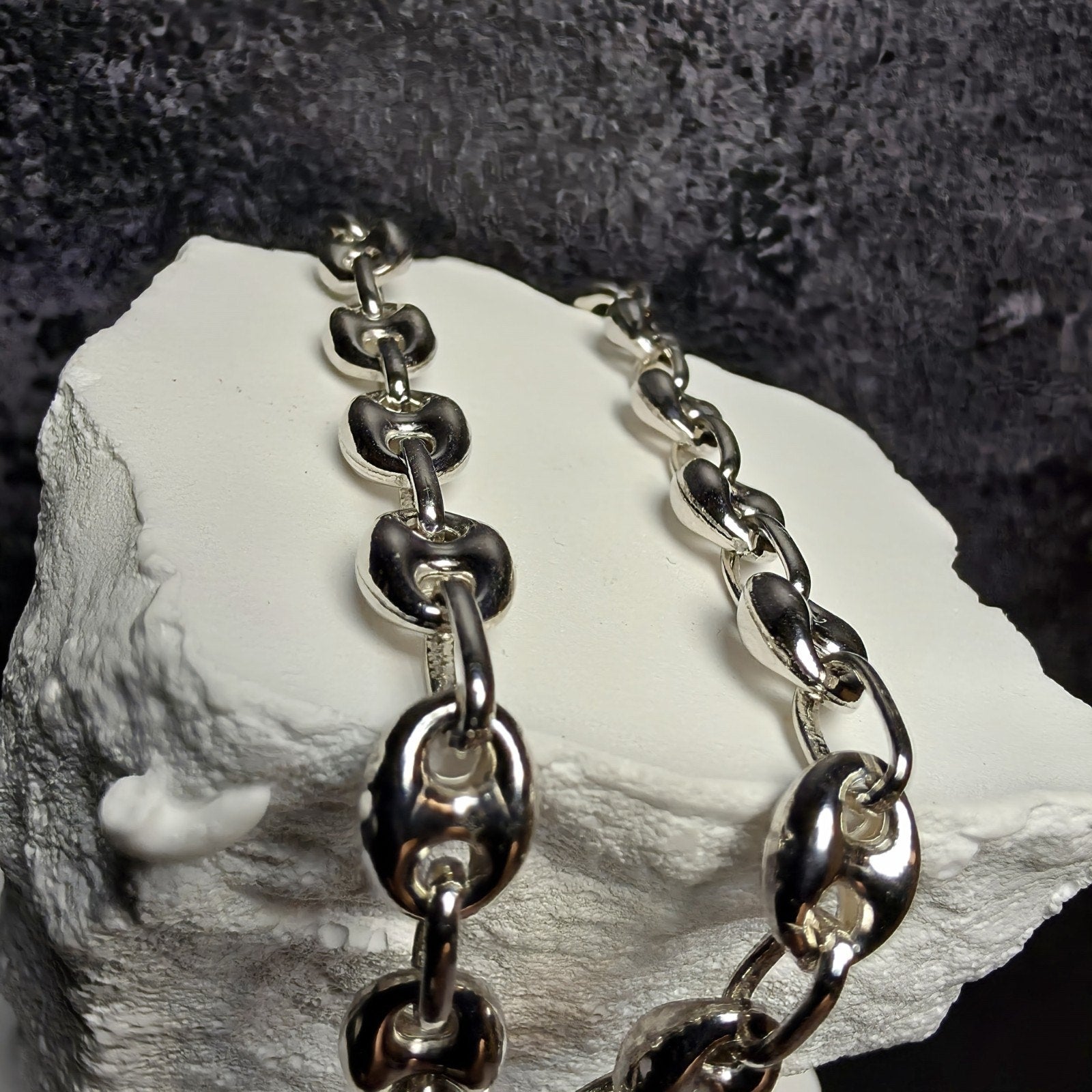 925 Sterling Silver 6.2mm Puffed Mariner Bracelet - 8 Inch, 8g