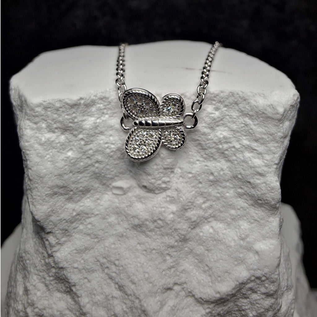 7+1 0.1ct Moissanite Butterfly dainty Bracelet 925 Sterling Silver
