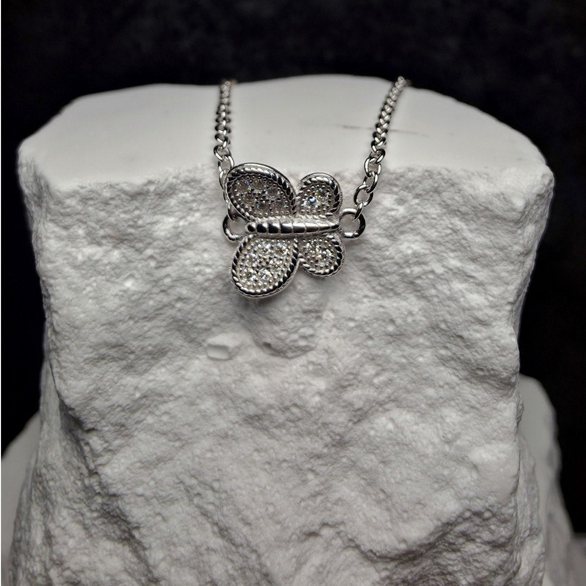 7+1 0.1ct Moissanite Butterfly dainty Bracelet 925 Sterling Silver