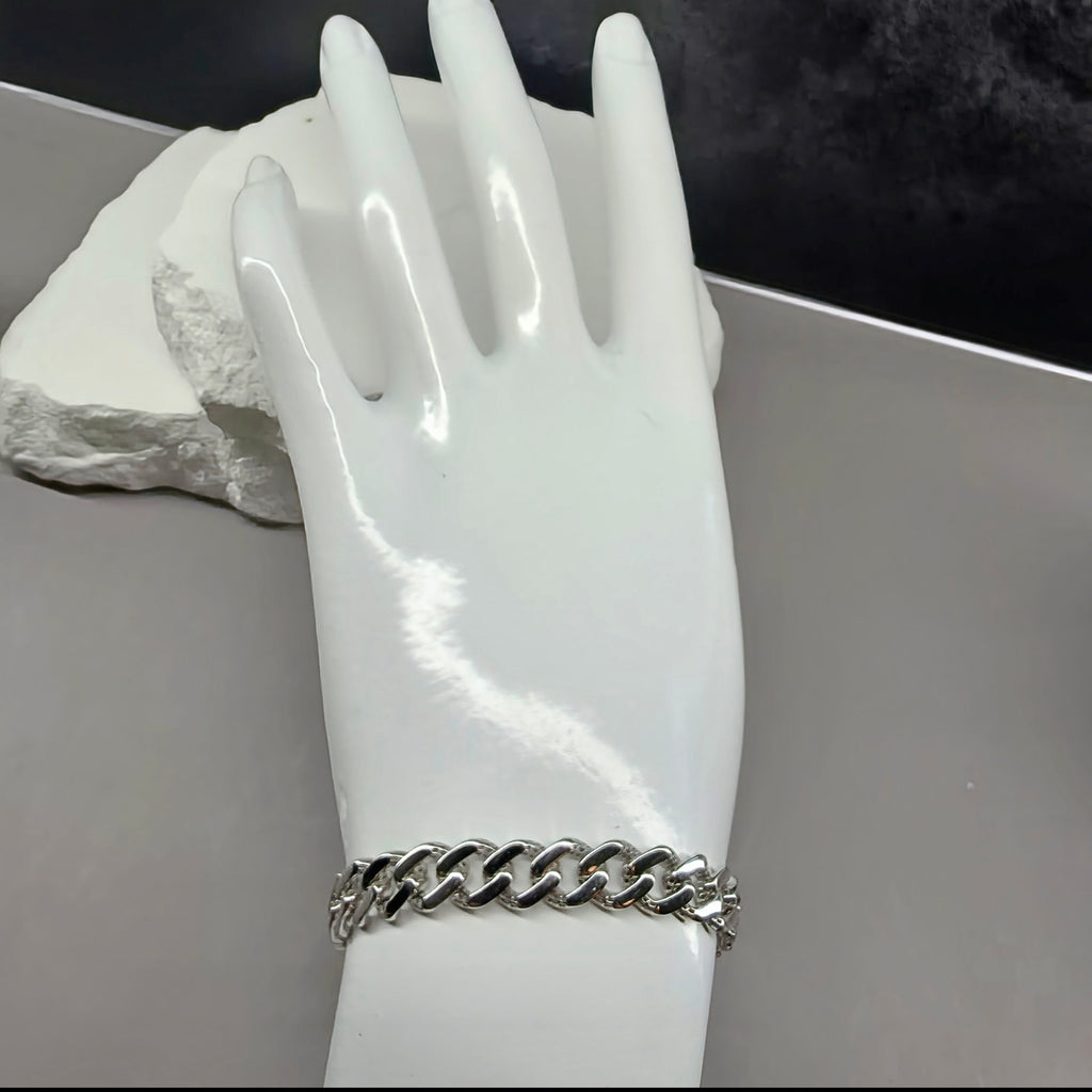 7" Hollow Monaco Cuban Bracelet – 6.8mm 925 Sterling Silver w/Rhodium Plating