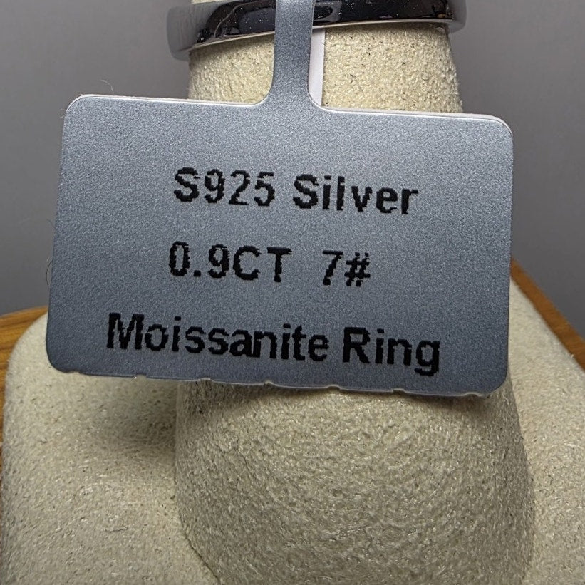 Sizes 6 & 7 0.90ctw Moissanite Two-Row Half Eternity Band 925 Silver