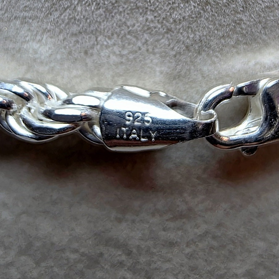 925 Sterling Silver Rope Chain | 26" Length, 5mm, 50g