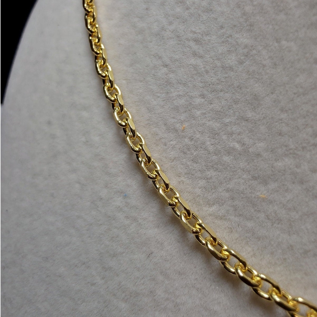 Gold Vermeil Adjustable Anchor Link Chain Necklace | 2.6mm Sterling Silver Bolo