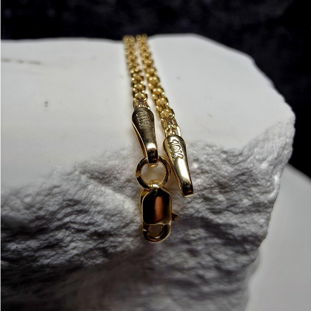 Solid 10k Yellow Gold 1.6mm Bizmark Dainty Bracelet 7.5 Inches