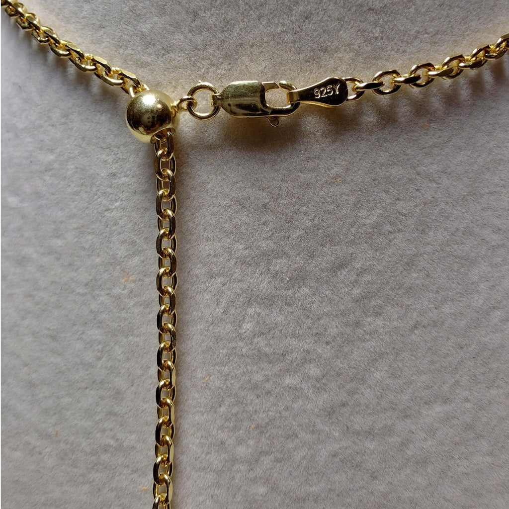 Gold Vermeil Adjustable Anchor Link Chain Necklace | 2.6mm Sterling Silver Bolo